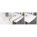 MARMO 1600 Ceramic glass dining table set, white surface, charcoal gray frame, white chair