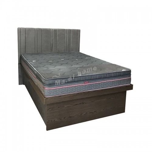 ARCHIE 1370 bed, walnut color veneer+grey, 816151