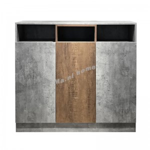 EBONY 鞋柜, 夾板, 水泥色, 胡桃木色