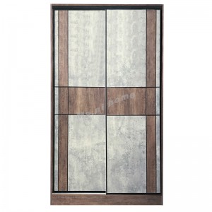 EBONY 趟門衣柜, 夾板, 胡桃木色, 水泥色