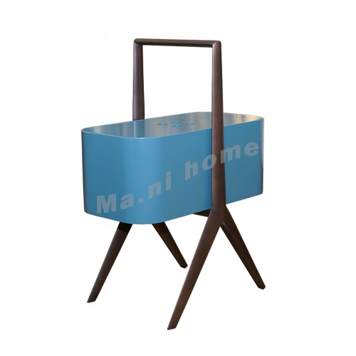 GEO 550 end table, dark beech color+blue, 100004