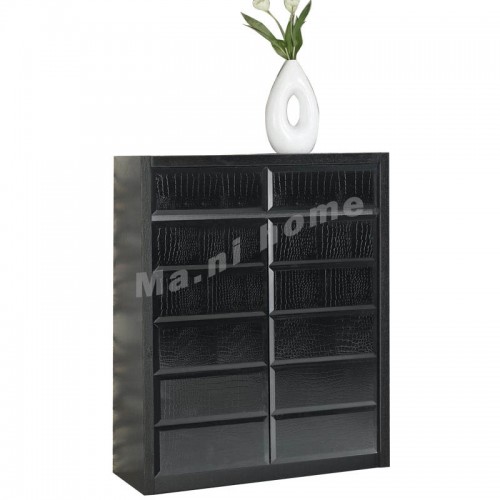 CUBO 800 shoes cabinet, oak veneer+gloss black,804905