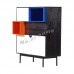 LEGOO 1000 sideboard, oak veneer, black+white+blue+orange, 811971