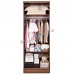 PURO 800 hinge door wardrobe, walnut color+white+grey, 800280