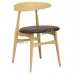 TELYN dining chair, natural color, synthetic leather, brown seat, 811218