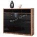 CUBO 1100 shoes cabinet, oak veneer+gloss black，804926