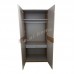 BRICK 1000 hinge door wardrobe, walnut veneer+grey, 813119