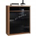 CUBO 800 shoes cabinet, oak veneer+gloss black，804927