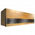 BRICK 1100 wall cabinet, walnut veneer+grey+glass, 810957