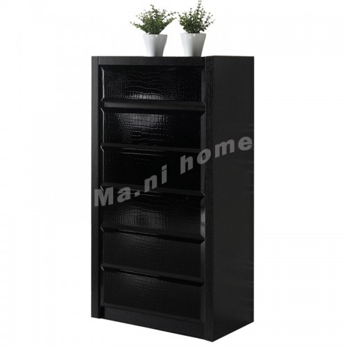 CUBO 500 shoes cabinet, oak veneer+gloss black,804904