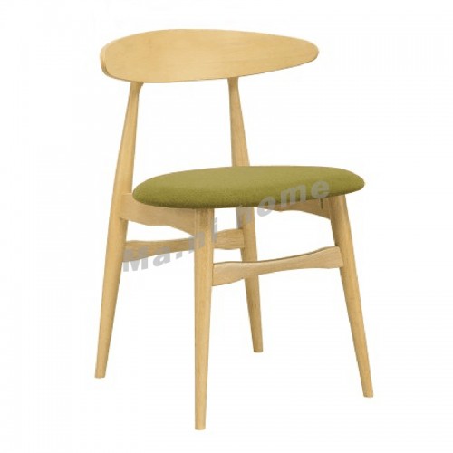 TELYN dining chair, natural color, fabric, green seat, 811219