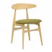 TELYN dining chair, natural color, fabric, green seat, 811219