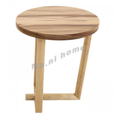 ALINE 450 end table, white ash+apple wood veneer,100029