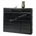 CUBO 1100 shoes cabinet, oak veneer+gloss black,804906